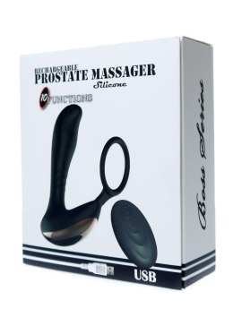 STYMULATOR-PROSTATE MASSAGER WITH RING USB 10 FUNCTION / REMOTE CONTROL