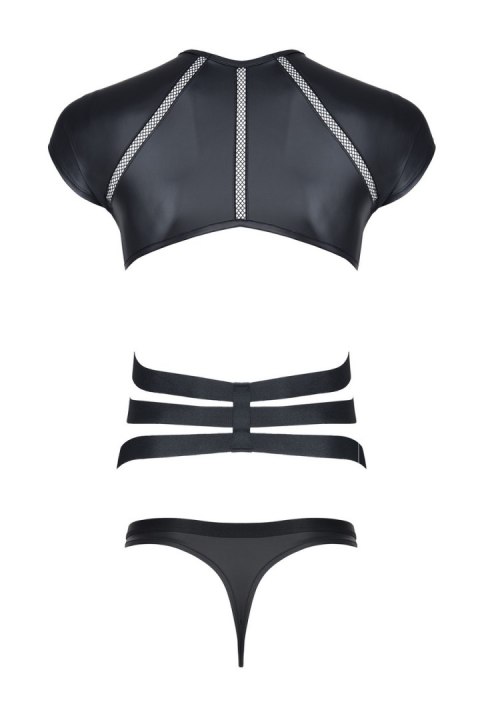 Męski komplet z wetlooka: t-shirt z ozdobną gumą, stringi z ozdobną taśmą z przodu XL Męski komplet z wetlooka: t-shirt z ozdobną gumą, stringi z ozdobną taśmą z przodu XL