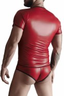 MĘSKI T-SHIRT Z WETLOOKA W SEREK XXL