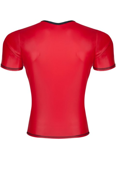 MĘSKI T-SHIRT Z WETLOOKA W SEREK M MĘSKI T-SHIRT Z WETLOOKA W SEREK M