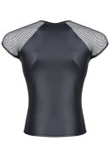 MĘSKI T-SHIRT Z WETLOOKA Z RĘKAWEM Z ELASTYCZNEJ SIATKI XXL