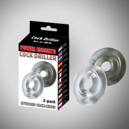 Cockdriller 02 2 pack black / clear 2 pack cockring 4,5 cm x 3 cm