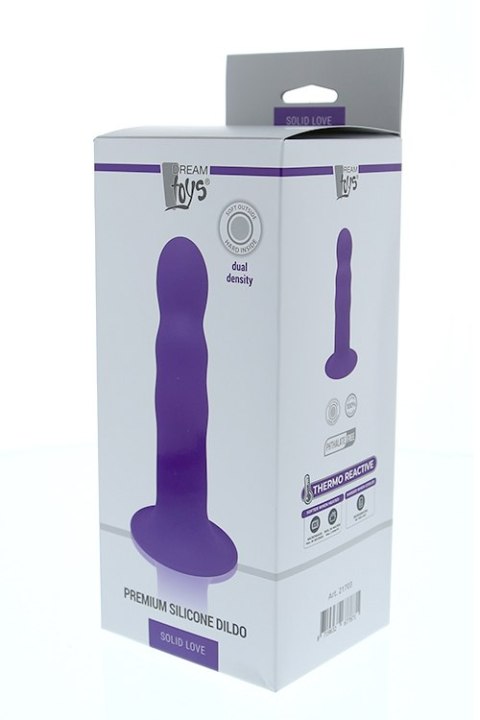 SOLID LOVE PREMIUM RIBBED DILDO, PURPLE SOLID LOVE PREMIUM RIBBED DILDO, PURPLE
