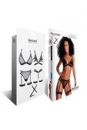 BIELIZNA-LADYX ADORA L - BIUSTONOSZ, STRINGI, PODWIĄZKI