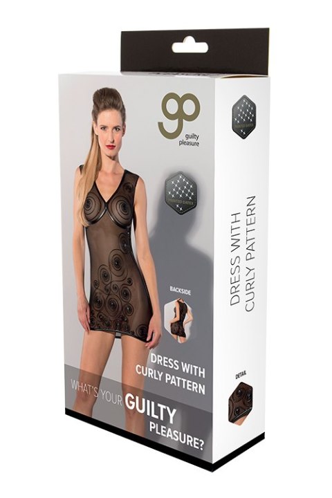 GP PRINTED DRESS WITH CURLY PATTERN, S GP PRINTED DRESS WITH CURLY PATTERN, S