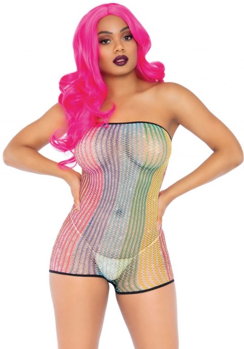 Lurex net strapless romper Lurex net strapless romper