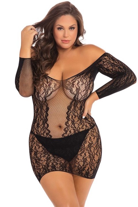DEMURE LONG SLEEVE MINI DRESS, 3XL/4XL DEMURE LONG SLEEVE MINI DRESS, 3XL/4XL