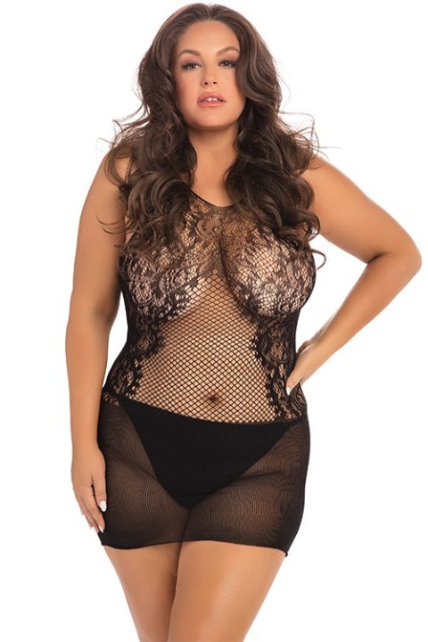 LACE FANTASY MINI DRESS BLACK PLUS SIZE LACE FANTASY MINI DRESS BLACK PLUS SIZE
