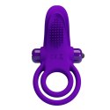 PIERŚCIEŃ EREKCYJNY SEX RING WIBRACJE STYMULATOR PRETTY LOVE - VIBRANT PENIS RING PURPLE- 10 FUNCTION VIBRATIONS
