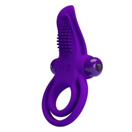 PIERŚCIEŃ EREKCYJNY SEX RING WIBRACJE STYMULATOR PRETTY LOVE - VIBRANT PENIS RING PURPLE- 10 FUNCTION VIBRATIONS