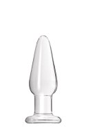 CRYSTAL TAPERED GLASS PLUG MEDIUM CLEAR