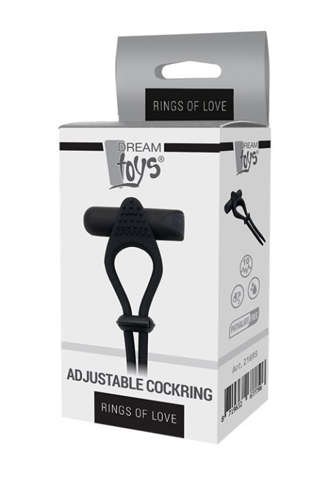 RINGS OF LOVE ADJUSTABLE COCKRING BLACK RINGS OF LOVE ADJUSTABLE COCKRING BLACK