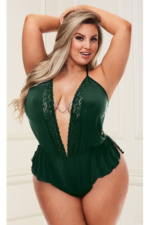 SEXY SATIN TEDDY GREEN, XL SEXY SATIN TEDDY GREEN, XL