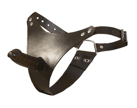 LEATHER SLIP WITH COCK ATTACHM LEATHER SLIP WITH COCK ATTACHM