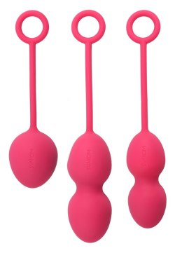ZESTAW 3 KULKI GEJSZY DO ĆWICZENIA MIĘŚNI KEGLA NOVA PLUM RED