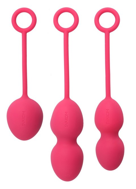ZESTAW 3 KULKI GEJSZY DO ĆWICZENIA MIĘŚNI KEGLA NOVA PLUM RED