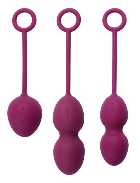 ZESTAW 3 KULKI GEJSZY DO ĆWICZENIA MIĘŚNI KEGLA NOVA VIOLET