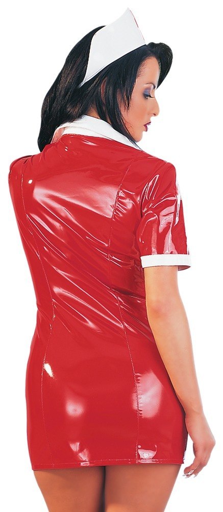 Vinyl Nurse Dress red M Vinyl Nurse Dress red M