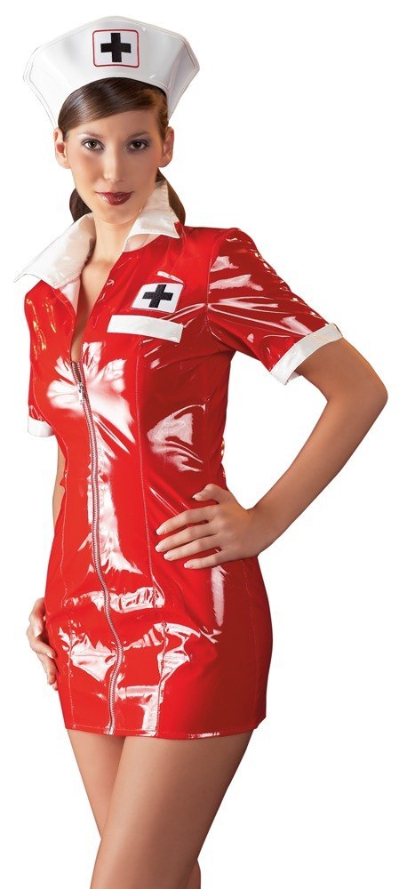 Vinyl Nurse Dress red S Vinyl Nurse Dress red S