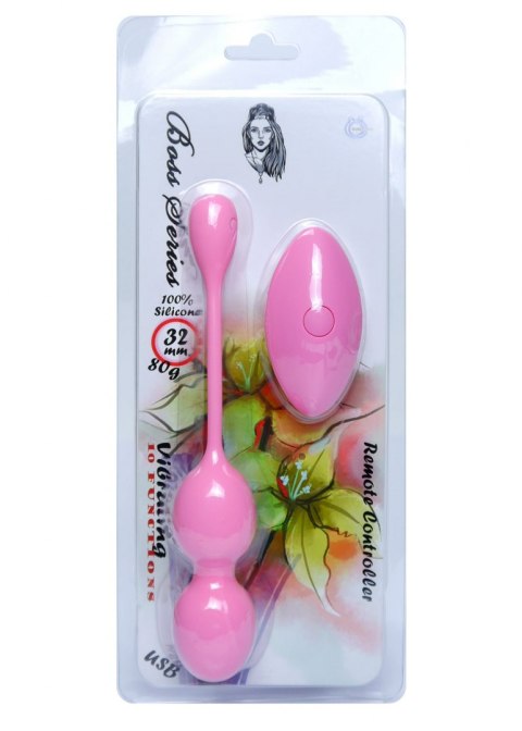 VIBRATING KEGEL BALLS 32MM 80G PINK 10 FUNCTION USB REMOTE CONTROL - BOSS SERIES VIBRATING KEGEL BALLS 32MM 80G PINK 10 FUNCTION USB REMOTE CONTROL - BOSS SERIES