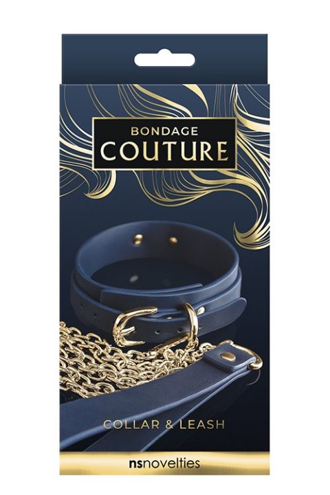 BONDAGE COUTURE COLLAR AND LEASH BLUE BONDAGE COUTURE COLLAR AND LEASH BLUE