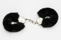 Furry cuffs, colour black, in colour box