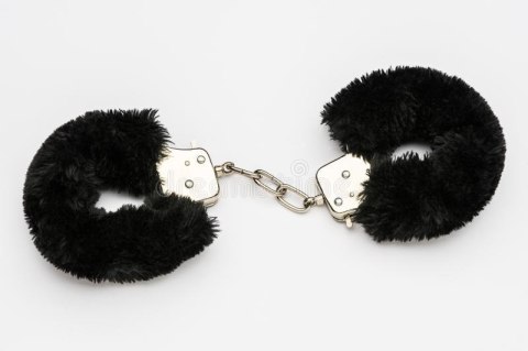 Furry cuffs, colour black, in colour box Furry cuffs, colour black, in colour box