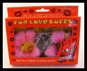 Furry cuffs, colour pink, in colour box