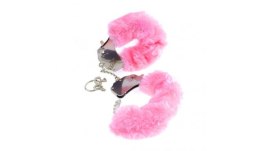 Furry cuffs, colour pink, in colour box