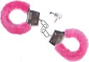 Furry cuffs, colour pink, in colour box