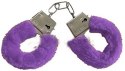 Furry cuffs, colour purple, in colour box