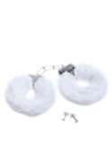 Furry cuffs, colour white, in colour box
