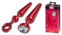 MALESATION ALU-PLUG WITH HANDLE & CRYSTAL MEDIUM, RED