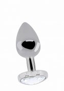 Love Heart Diamond Plug - 3.15 Inch - Silver