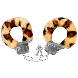 KAJDANKI EROTYCZNE METALOWE KLUCZYK FUTERKO BDSM Hand Cuffs - Leopard