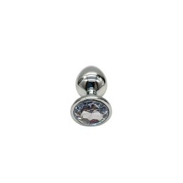 PLUG-DIAMOND KING BUTT PLUG - METAL LARGE CLEAR