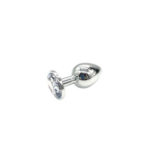 PLUG-DIAMOND KING BUTT PLUG - METAL LARGE CLEAR PLUG-DIAMOND KING BUTT PLUG - METAL LARGE CLEAR