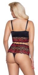 BRA AND BRIEFS BLACK/RED 2XL