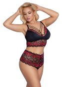 BRA AND BRIEFS BLACK/RED 3XL