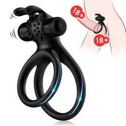 PIERŚCIEŃ EREKCYJNY SEX RING WIBRACJE STYMULATOR Traveler black