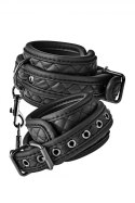 SKÓRZANE SOLIDNE KAJDANKI ŁAŃCUSZEK MOCNY SEX BLAZE ANKLE CUFF DIAMOND BLACK