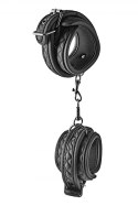 SKÓRZANE SOLIDNE KAJDANKI ŁAŃCUSZEK MOCNY SEX BLAZE ANKLE CUFF DIAMOND BLACK