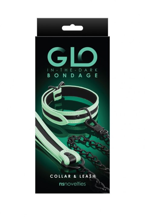 GLO BONDAGE COLLAR AND LEASH GREEN GLO BONDAGE COLLAR AND LEASH GREEN