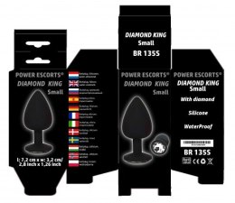 Plug-Diamond King Small-Butt Plug-Black/Red Stone