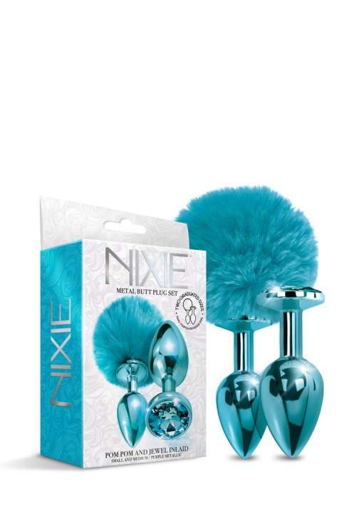 NIXIE METAL BUTT PLUG SET POM BLUE NIXIE METAL BUTT PLUG SET POM BLUE