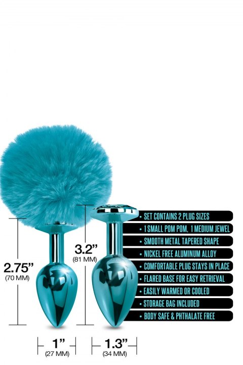 NIXIE METAL BUTT PLUG SET POM BLUE NIXIE METAL BUTT PLUG SET POM BLUE
