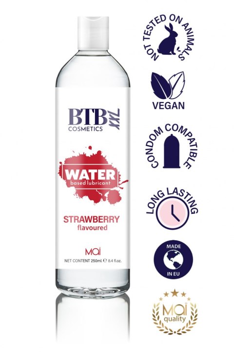 BTB WATER BASED FLAVORED STRAWBERRY LUBRICANT 250ML BTB WATER BASED FLAVORED STRAWBERRY LUBRICANT 250ML