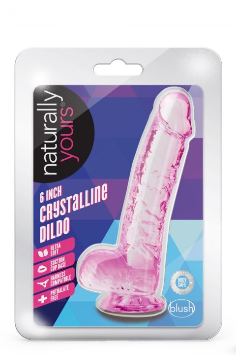 NATURALLY YOURS 6" CRYSTALLINE DILDO ROSE NATURALLY YOURS 6" CRYSTALLINE DILDO ROSE