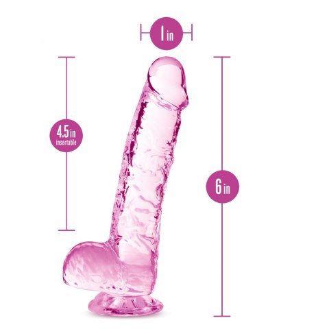 NATURALLY YOURS 6" CRYSTALLINE DILDO ROSE NATURALLY YOURS 6" CRYSTALLINE DILDO ROSE