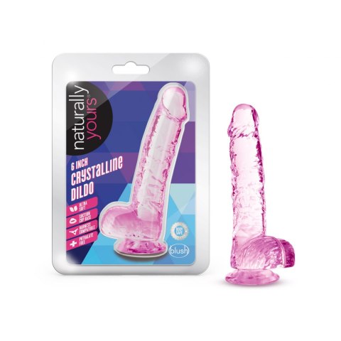 NATURALLY YOURS 6" CRYSTALLINE DILDO ROSE NATURALLY YOURS 6" CRYSTALLINE DILDO ROSE